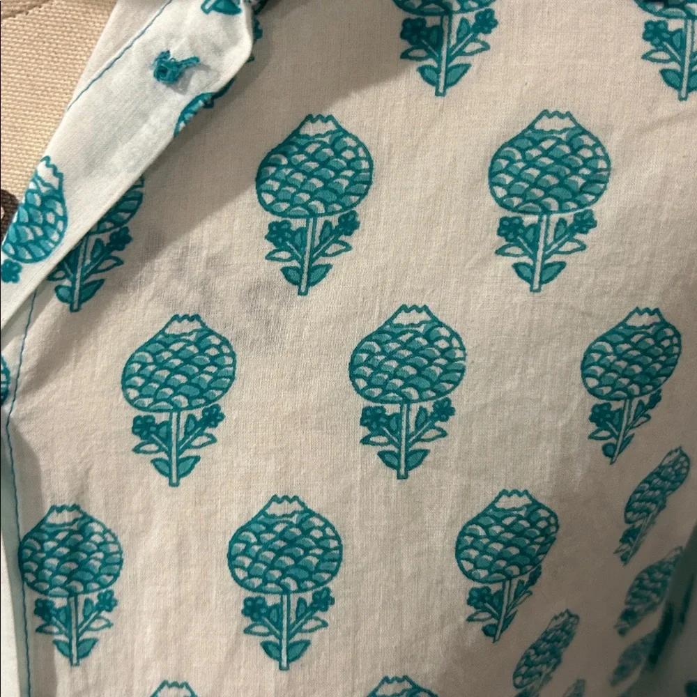 Aspiga‎ Teal Floral Shirt - Picture 4 of 7
